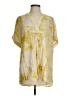 Easel Tie-dye Yellow Short Sleeve Blouse Size S - photo 1