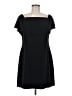 Charles Henry Solid Black Cocktail Dress Size M - photo 1