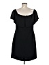 Charles Henry Solid Black Cocktail Dress Size M - photo 2