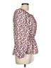 Max Studio 100% Polyester Floral Pink Long Sleeve Blouse Size L - photo 4