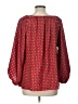 Max Studio 100% Polyester Print Red 3/4 Sleeve Blouse Size L - photo 2