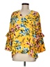 John Mark Floral Yellow 3/4 Sleeve Blouse Size M - photo 1