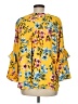 John Mark Floral Yellow 3/4 Sleeve Blouse Size M - photo 2