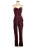 Express Solid Burgundy Jumpsuit Size 10 - photo 1