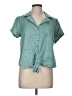 Chaser Teal Short Sleeve Blouse Size M - photo 1