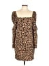 Boohoo Animal Print Brown Cocktail Dress Size 12 - photo 1
