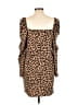 Boohoo Animal Print Brown Cocktail Dress Size 12 - photo 2