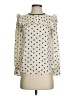 J.Crew Polka Dots Ivory Long Sleeve Silk Top Size 00 - photo 1