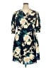 City Chic 100% Polyester Print Blue Casual Dress Size 18 Plus (M) - photo 1