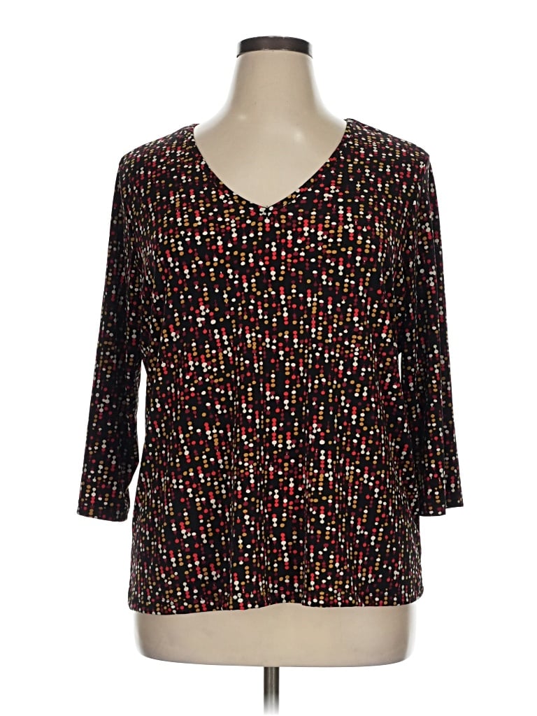 Pre-owned Notations 3/4 Sleeve Blouse In Black