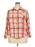 Torrid 100% Rayon Plaid Pink Long Sleeve Button-Down Shirt Size 2X Plus (2) - photo 1