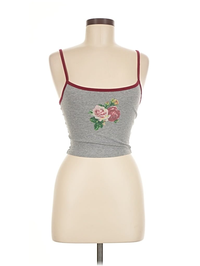 Pre-owned Truly Madly Deeply Tank Top Gray Strapless Neckline Tops