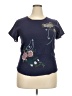 Unbranded Floral Blue Short Sleeve Blouse Size 4X - photo 1