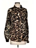 Calvin Klein 100% Polyester Animal Print Brown Long Sleeve Blouse Size S - photo 1
