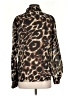 Calvin Klein 100% Polyester Animal Print Brown Long Sleeve Blouse Size S - photo 2