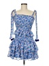 TCEC 100% Polyester Floral Blue Cocktail Dress Size M - photo 1