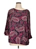 Talbots 100% Polyester Burgundy 3/4 Sleeve Blouse Size 14 - 16 - photo 1