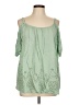 Unbranded 100% Rayon Green 3/4 Sleeve Blouse Size L (estimated) - photo 1