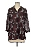 Attention 100% Polyester Floral Burgundy 3/4 Sleeve Blouse Size M - photo 1