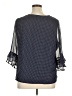 Valerie Stevens 100% Polyester Polka Dots Blue 3/4 Sleeve Blouse Size XL - photo 2