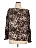 Ann Taylor LOFT Outlet 100% Polyester Animal Print Brown Long Sleeve Blouse Size XL - photo 1