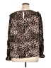 Ann Taylor LOFT Outlet 100% Polyester Animal Print Brown Long Sleeve Blouse Size XL - photo 2