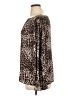 Ann Taylor LOFT Outlet 100% Polyester Animal Print Brown Long Sleeve Blouse Size XL - photo 5