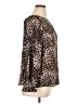 Ann Taylor LOFT Outlet 100% Polyester Animal Print Brown Long Sleeve Blouse Size XL - photo 4
