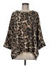 White Birch 100% Polyester Brown 3/4 Sleeve Blouse Size M - photo 1