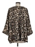 White Birch 100% Polyester Brown 3/4 Sleeve Blouse Size M - photo 2