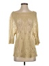 Moth 100% Linen Metallic Gold Pullover Sweater Size S - photo 1
