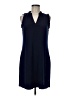 MICHAEL Michael Kors Solid Blue Casual Dress Size M - photo 1