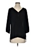 H&M 100% Polyester Black 3/4 Sleeve Blouse Size 4 - photo 1