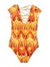 Cia Maritima Print Orange One Piece Swimsuit Size M - photo 2