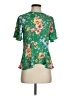 Ann Taylor LOFT 100% Polyester Floral Green Short Sleeve Blouse Size 00 - photo 1