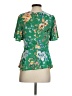 Ann Taylor LOFT 100% Polyester Floral Green Short Sleeve Blouse Size 00 - photo 2
