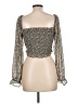 Japna 100% Polyester Silver Long Sleeve Blouse Size L - photo 2
