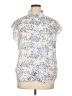 C by ONE 100% Polyester Floral Blue Short Sleeve Blouse Size 1X - photo 1