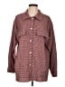 Jodifl 100% Polyester Houndstooth Burgundy Long Sleeve Blouse Size L - photo 1