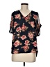 J for Justify 100% Polyester Black Short Sleeve Blouse Size M - photo 1