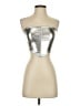 Just Polly Silver Sleeveless Top Size S - photo 1