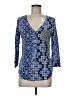 Fred David 100% Rayon Blue 3/4 Sleeve Blouse Size M - photo 1
