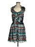 Karlie 100% Polyester Print Teal Casual Dress Size M - photo 1