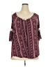 SJS Burgundy 3/4 Sleeve Blouse Size 3X - photo 1