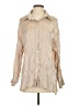 Unbranded 100% Polyester Metallic Tan Long Sleeve Blouse Size S - photo 1