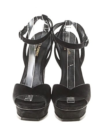 Saint Laurent Suede Platform Heels (view 2)