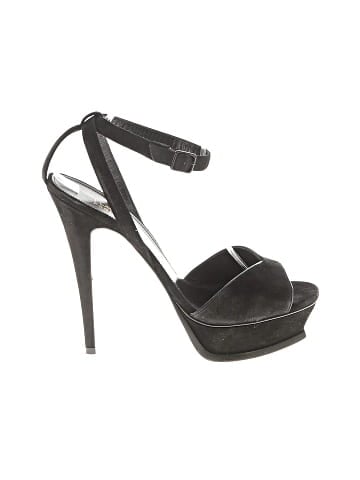 Saint Laurent Suede Platform Heels (view 1)