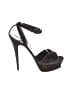 Saint Laurent 100% Suede Black Suede Platform Heels Size EU 40 1/2 - photo 1
