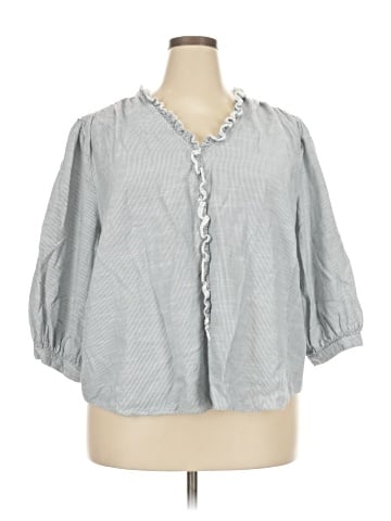 LC Lauren Conrad 3/4 Sleeve Button-Down Shirt (view 1)