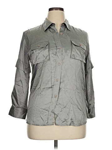 DKNY 3/4 Sleeve Button-Down Shirt (view 1)